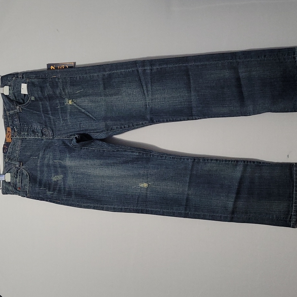 SEVEN 7 JEANS BOYFRIEND DISTRESSED SIZE 30 BUTTON CLOSURE .
